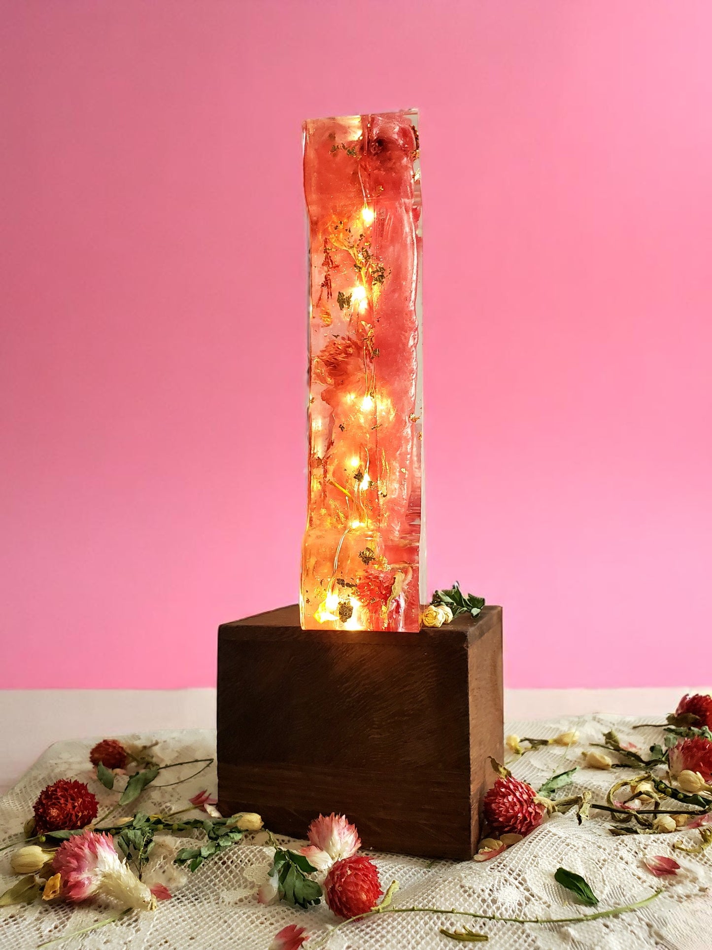 Custom LED Resin Letter, Birthday Gift | Real Dried Flowers | Personalized Decor| Gift for Her, Baby Nursery Decor | Memorial | Made For You