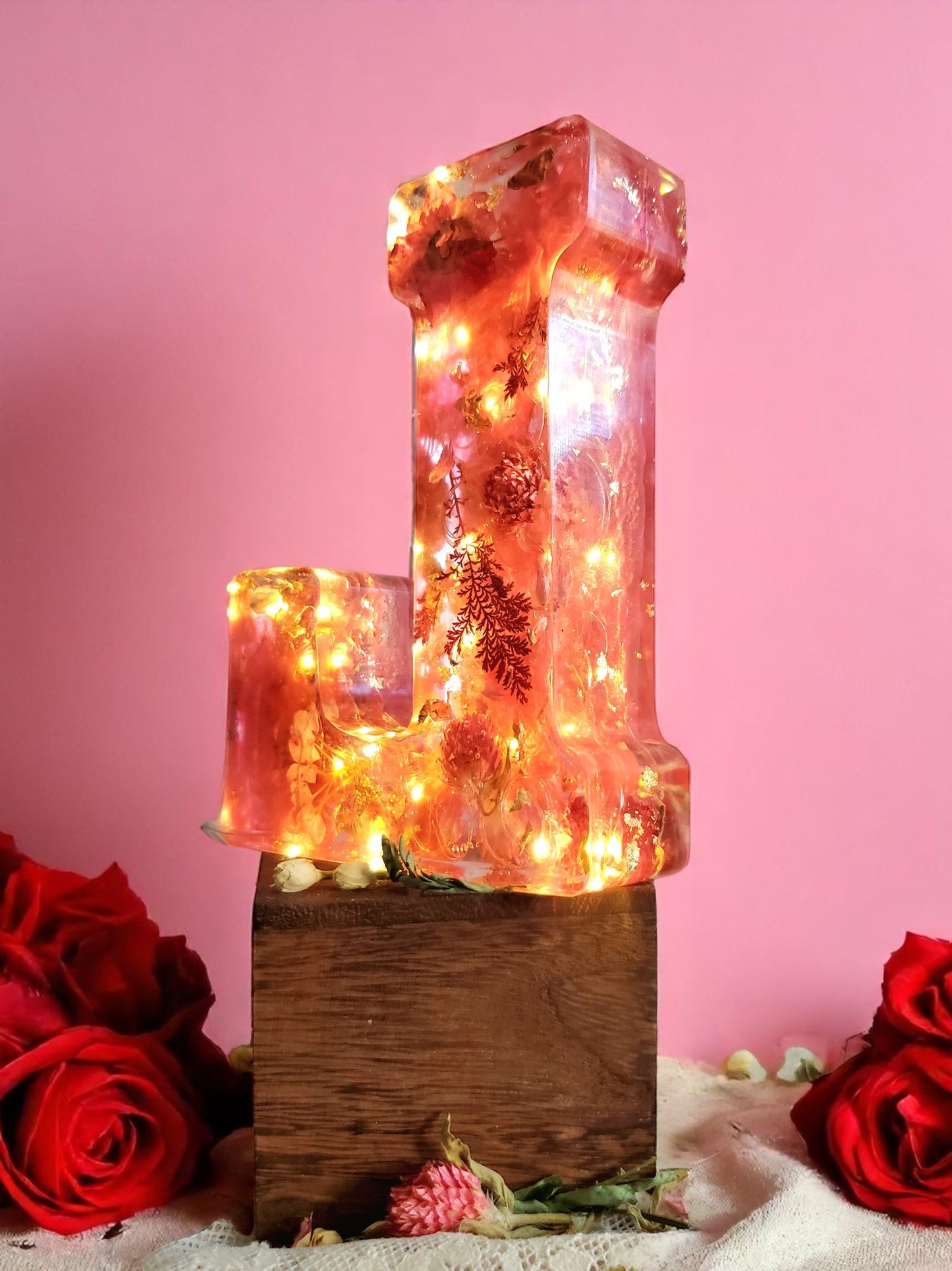 Custom LED Resin Letter, Birthday Gift | Real Dried Flowers | Personalized Decor| Gift for Her, Baby Nursery Decor | Memorial | Made For You