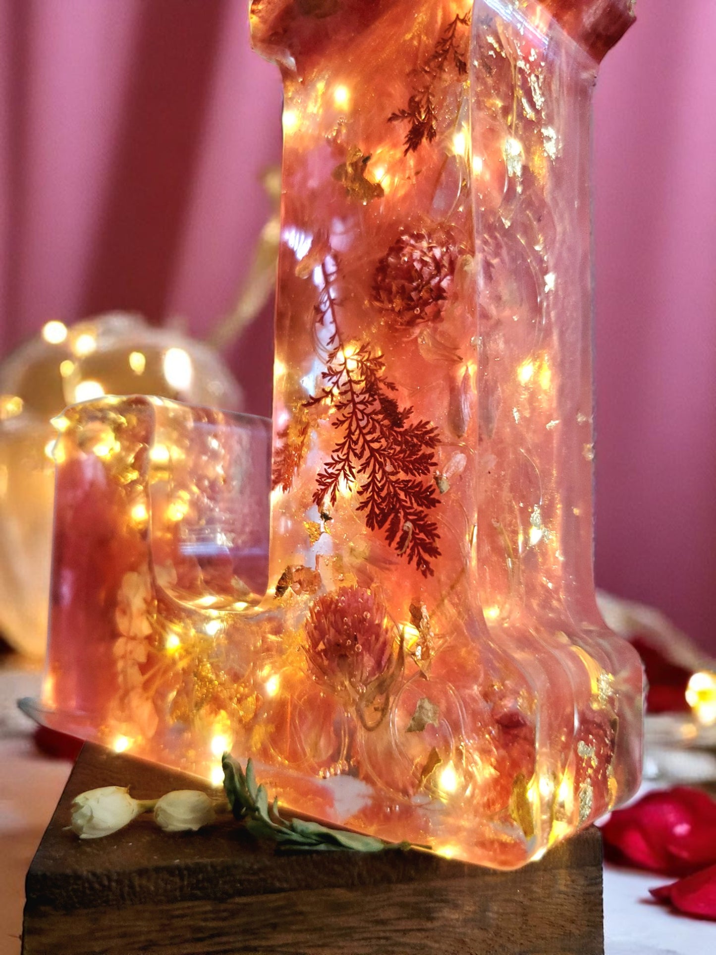 Custom LED Resin Letter, Birthday Gift | Real Dried Flowers | Personalized Decor| Gift for Her, Baby Nursery Decor | Memorial | Made For You