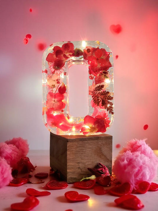 Custom LED Resin Letter | Real Dried Flowers | Personalized Floral Keepsake | Gift for Her | Baby Name Deco | Birth Flower | Made for You