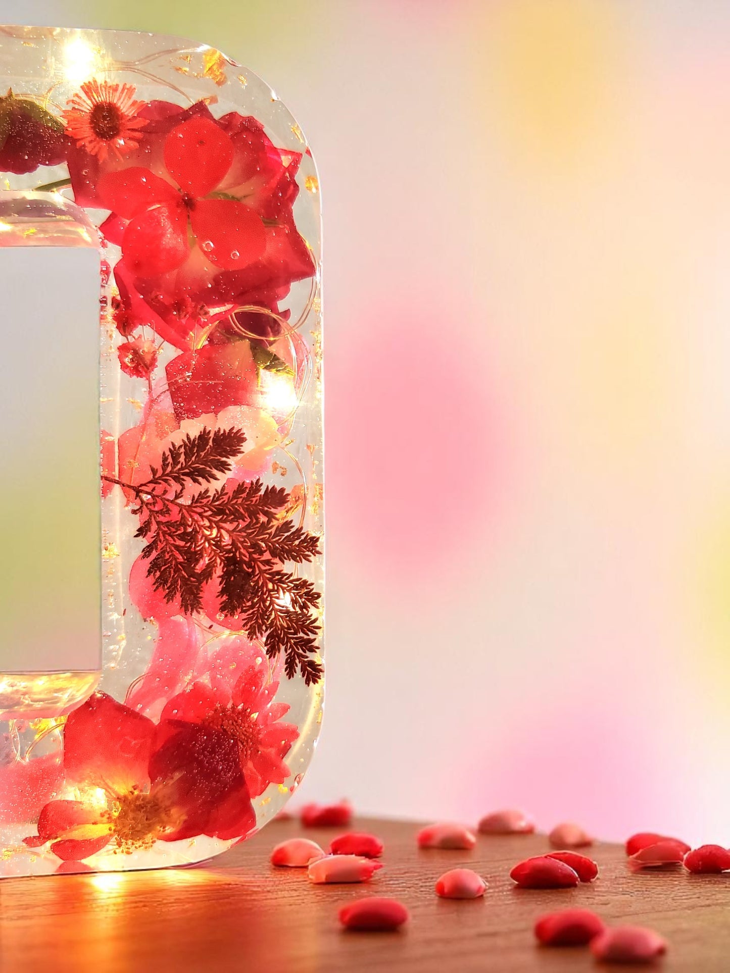 Custom LED Resin Letter | Real Dried Flowers | Personalized Floral Keepsake | Gift for Her | Baby Name Deco | Birth Flower | Made for You