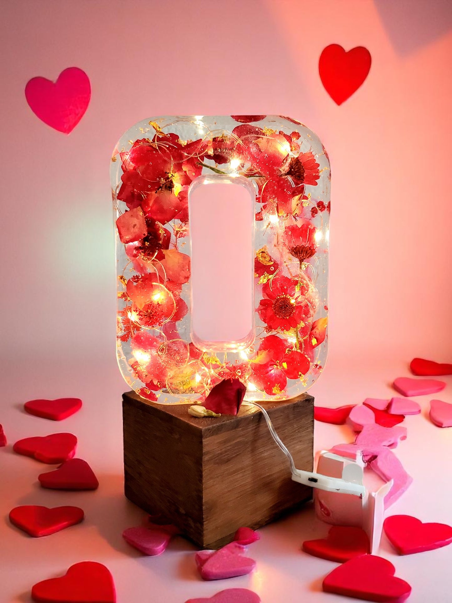 Custom LED Resin Letter | Real Dried Flowers | Personalized Floral Keepsake | Gift for Her | Baby Name Deco | Birth Flower | Made for You