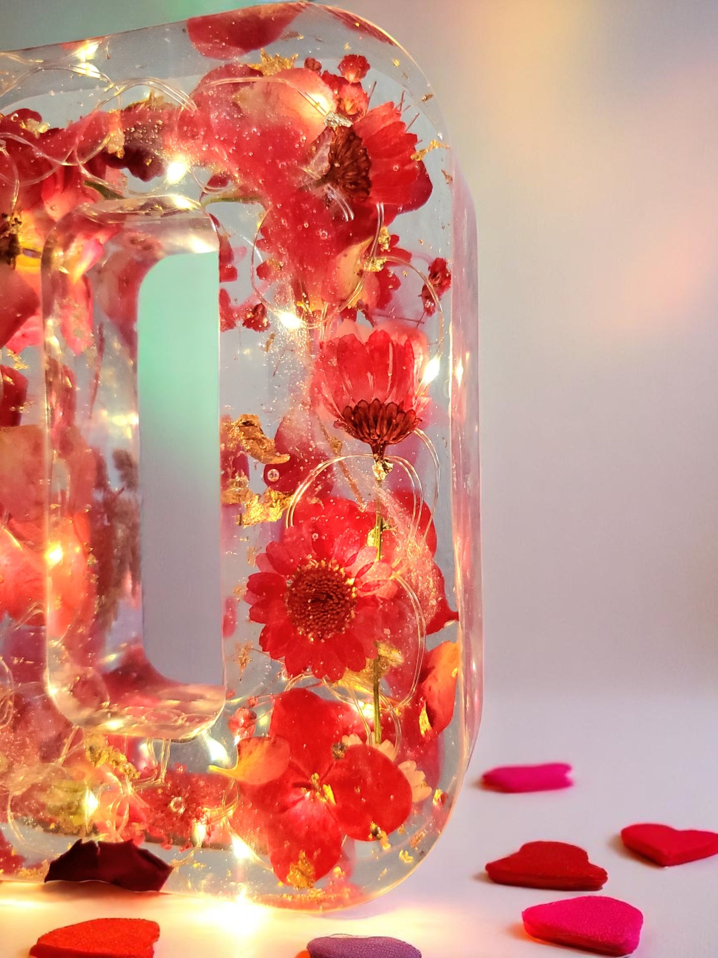 Custom LED Resin Letter | Real Dried Flowers | Personalized Floral Keepsake | Gift for Her | Baby Name Deco | Birth Flower | Made for You