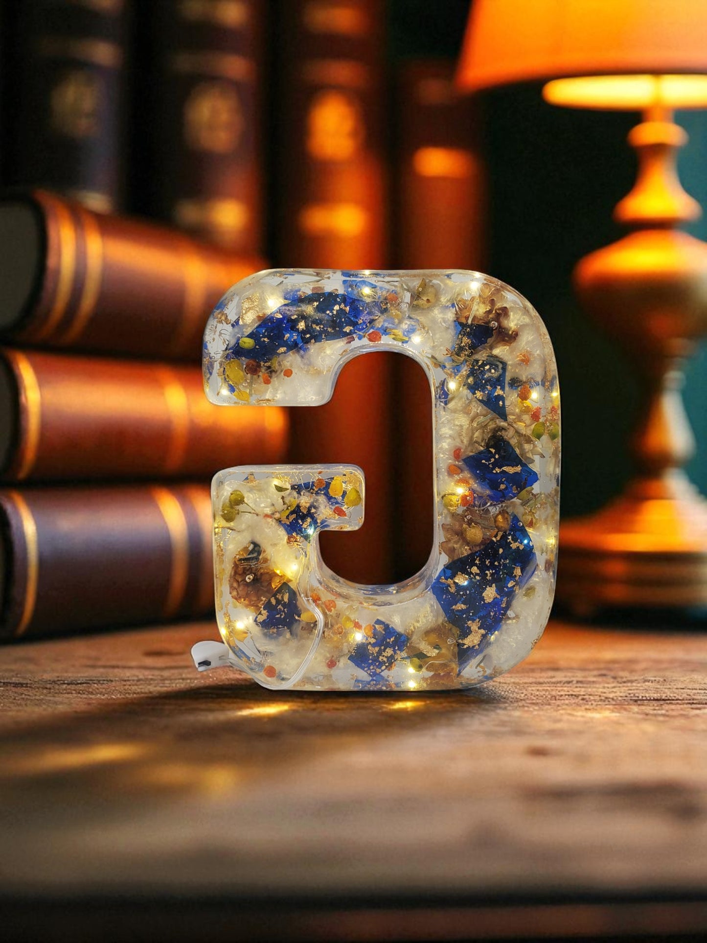 Custom LED Resin Letter | Real Dried Flowers | Personalized Floral, Clear Epoxy Resin | Family Decor Letter, Night Light, Birth Month Flower