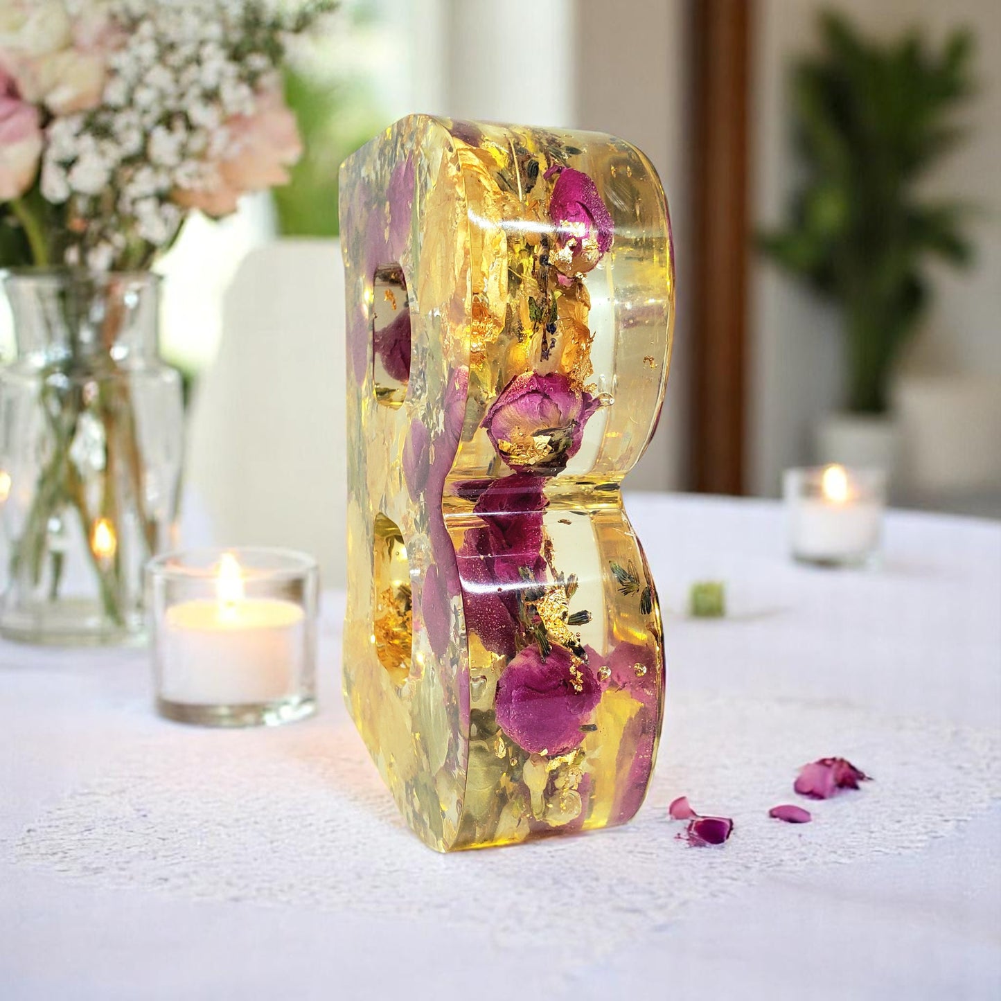 Custom LED Resin Letters | Real Dried Flowers | Personalized Floral Keepsake, Gift for Her, Baby Decor, Memorial | Holiday Decor