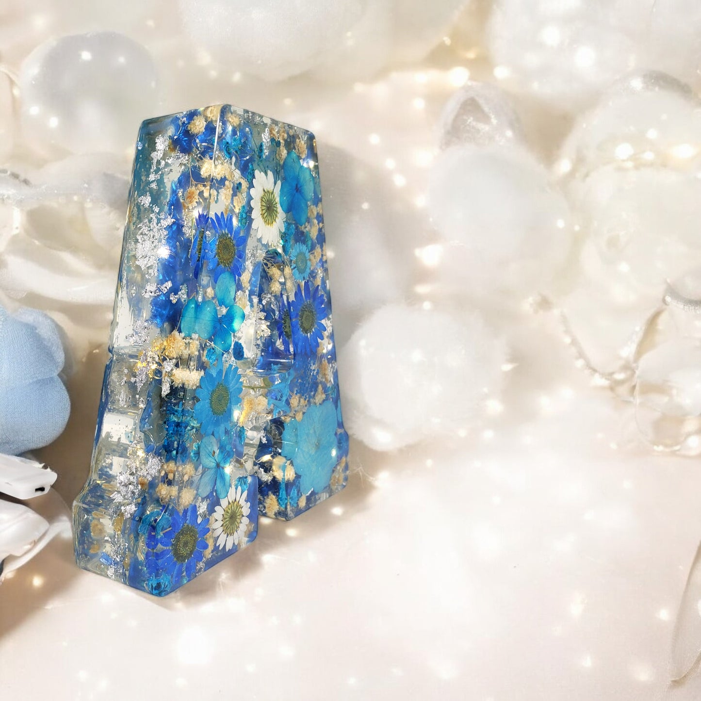 Light up Letters, Custom LED Resin Letter | Real Dried Flowers | Personalized Floral Keepsake | Gift for Her, Baby Name Decor | Made for You