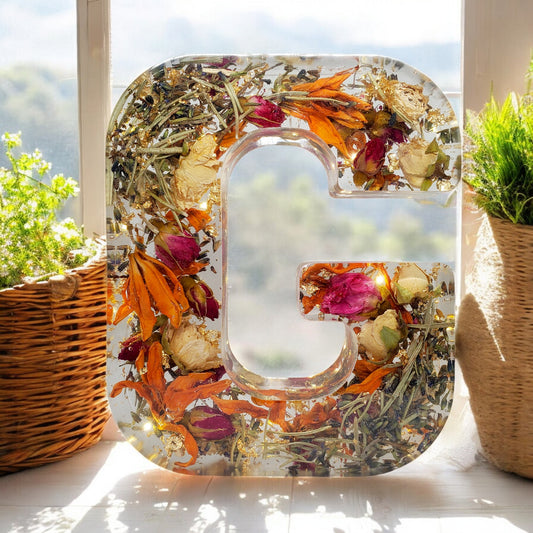 Custom Resin Letters, LED Letter, Dried Flowers, Ideas Bridesmaids Proposal, Light Up Letters, Pressed Flowers, 10 year wedding anniversary