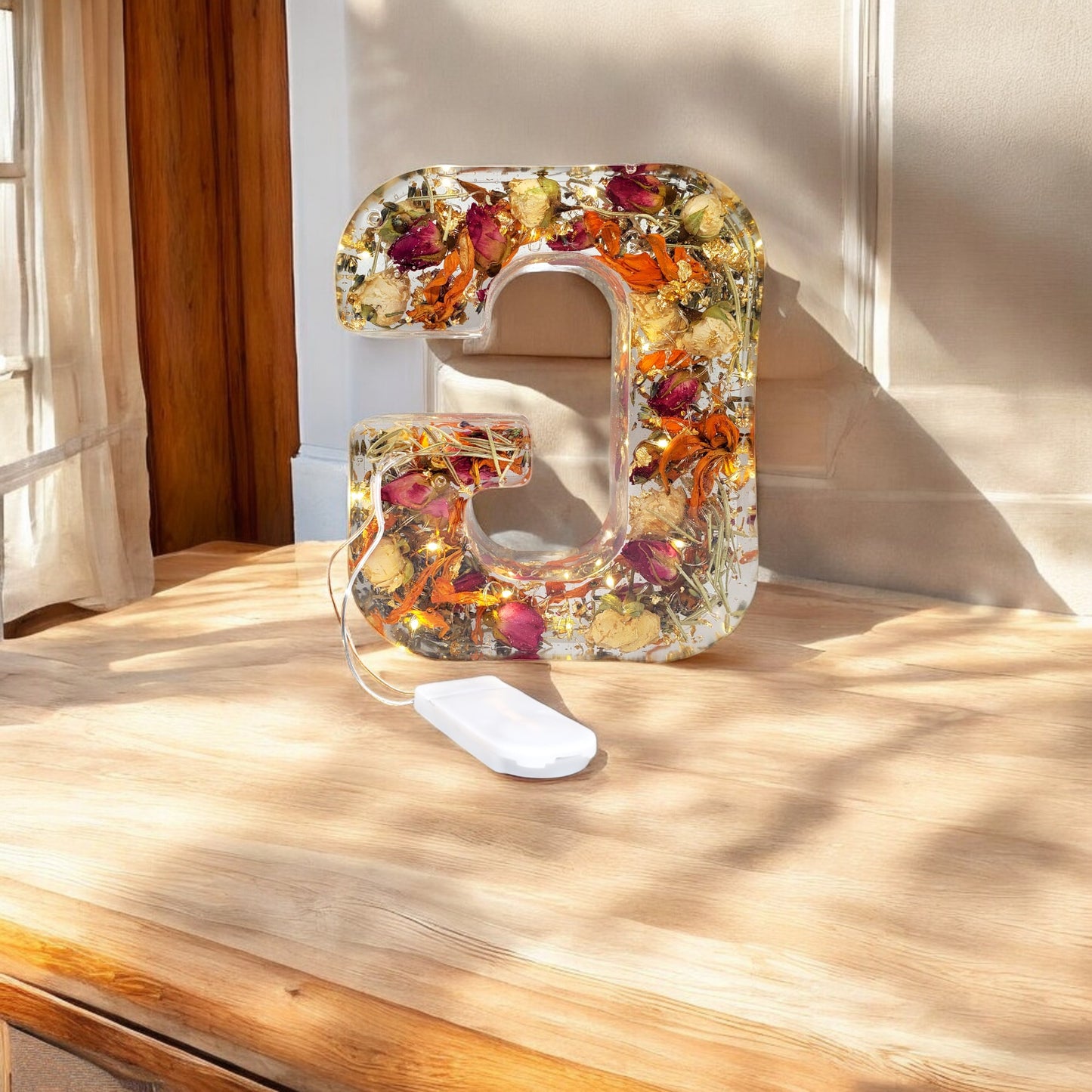 Custom Resin Letters, LED Letter, Dried Flowers, Ideas Bridesmaids Proposal, Light Up Letters, Pressed Flowers, 10 year wedding anniversary