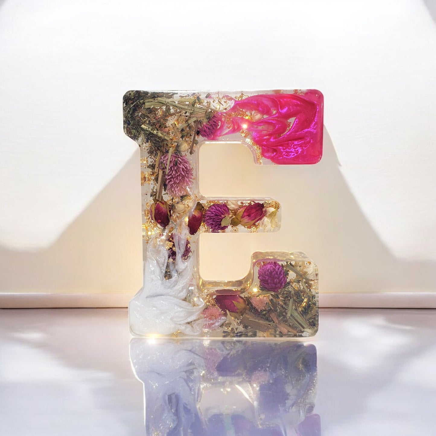 Custom Resin Light up Letters | Real Flowers, Personalized Keepsake, Initial Letter | Gift for Her | Dried Floral Art | Boho Style Aesthetic