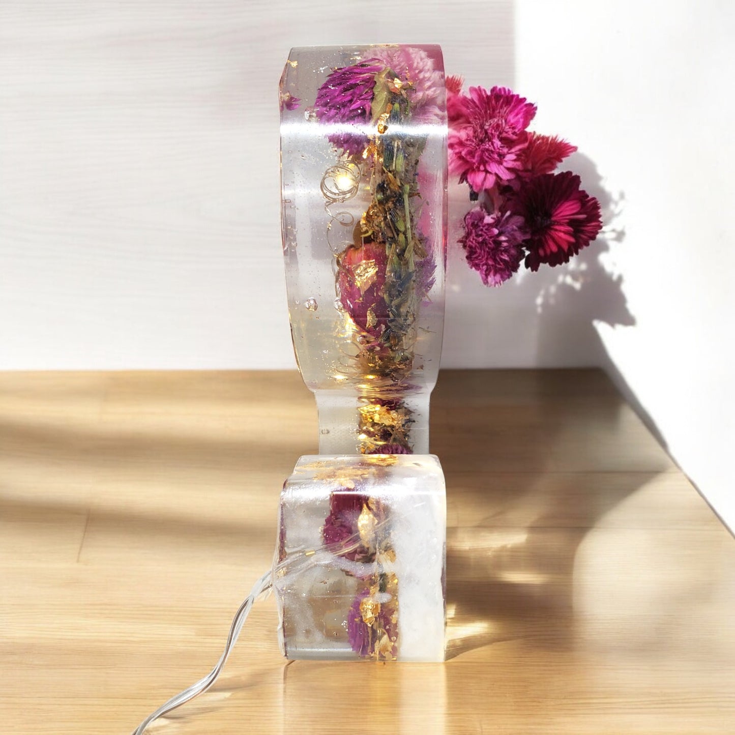 Custom LED Resin Letter | Real Dried Flowers | Personalized Floral Keepsake | Illuminated Letter Decor | Birth Month Flower | Made for You