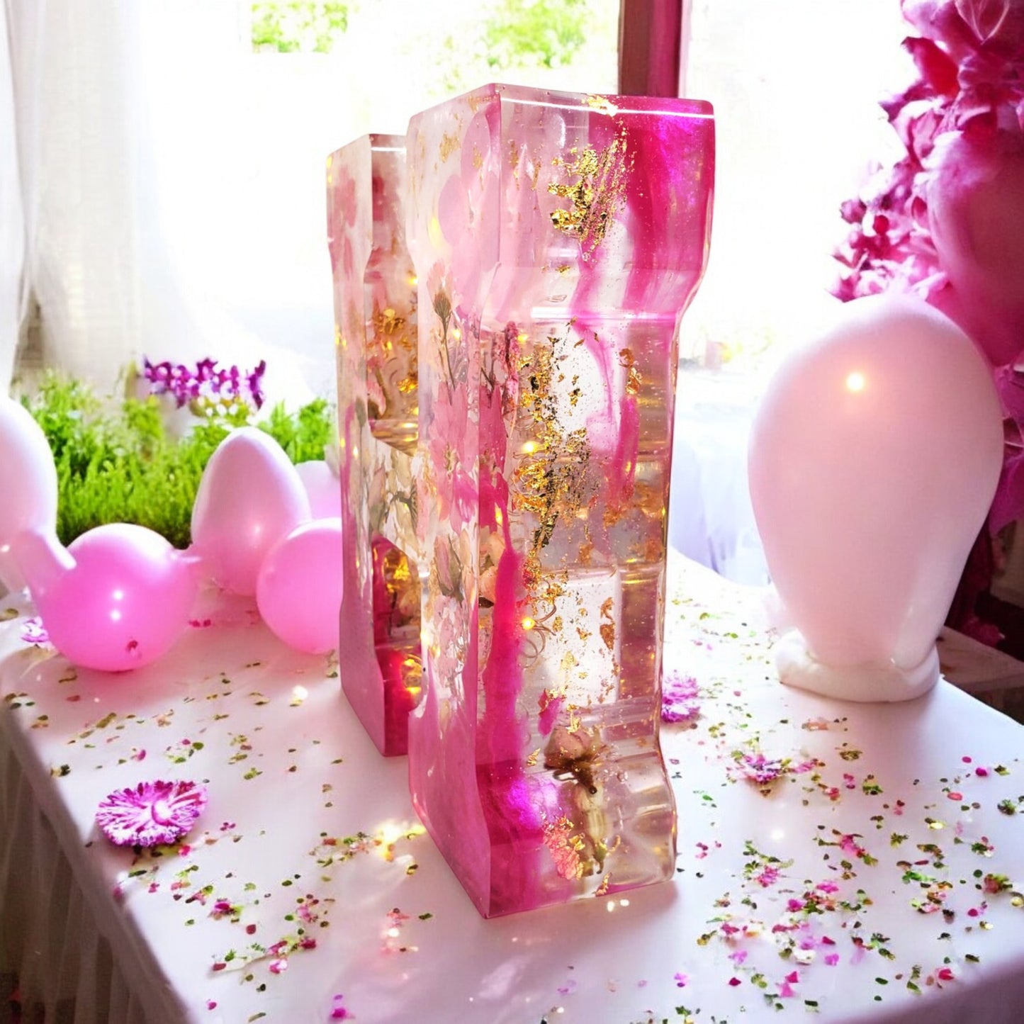 Custom LED Resin Letter | Real Dried Flowers | Personalized Floral Keepsake, Special Gift for bf | Boho Aesthetic