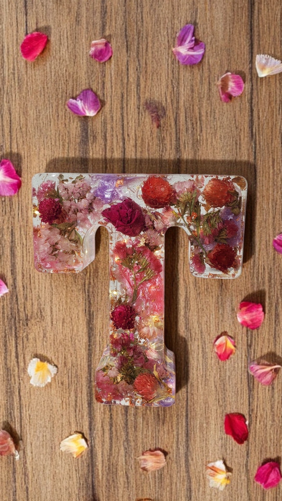 Light Up Letters | Custom LED Resin Letter with Dried Flowers | New Home Gift Ideas | Illuminated Letters | Pressed Flowers | LED Letter
