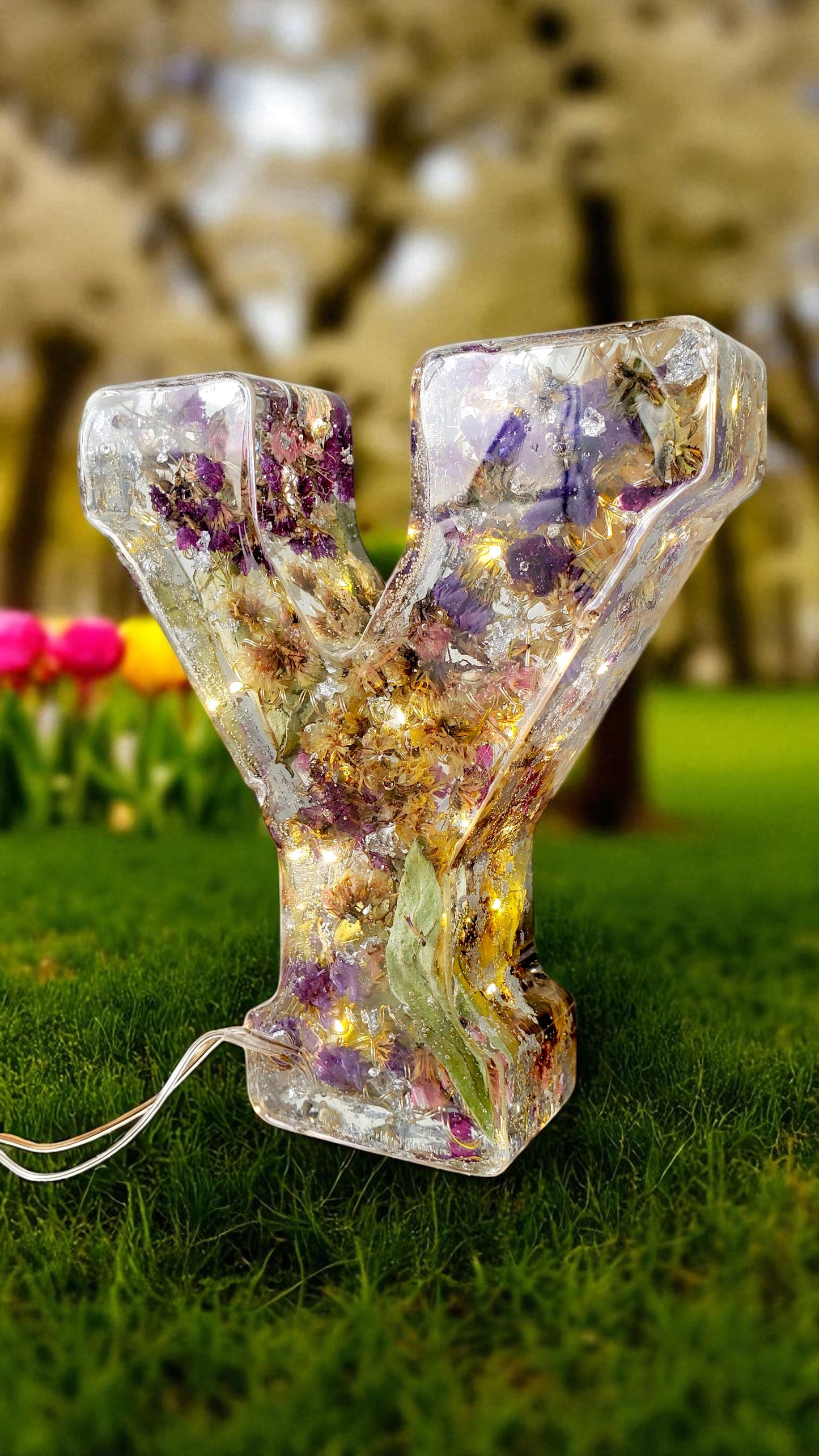 Custom LED Resin Letter | Real Dried Flowers | Personalized Floral Keepsake | Gift for Her, Baby Name Decor, Memorial Letter | Made for You