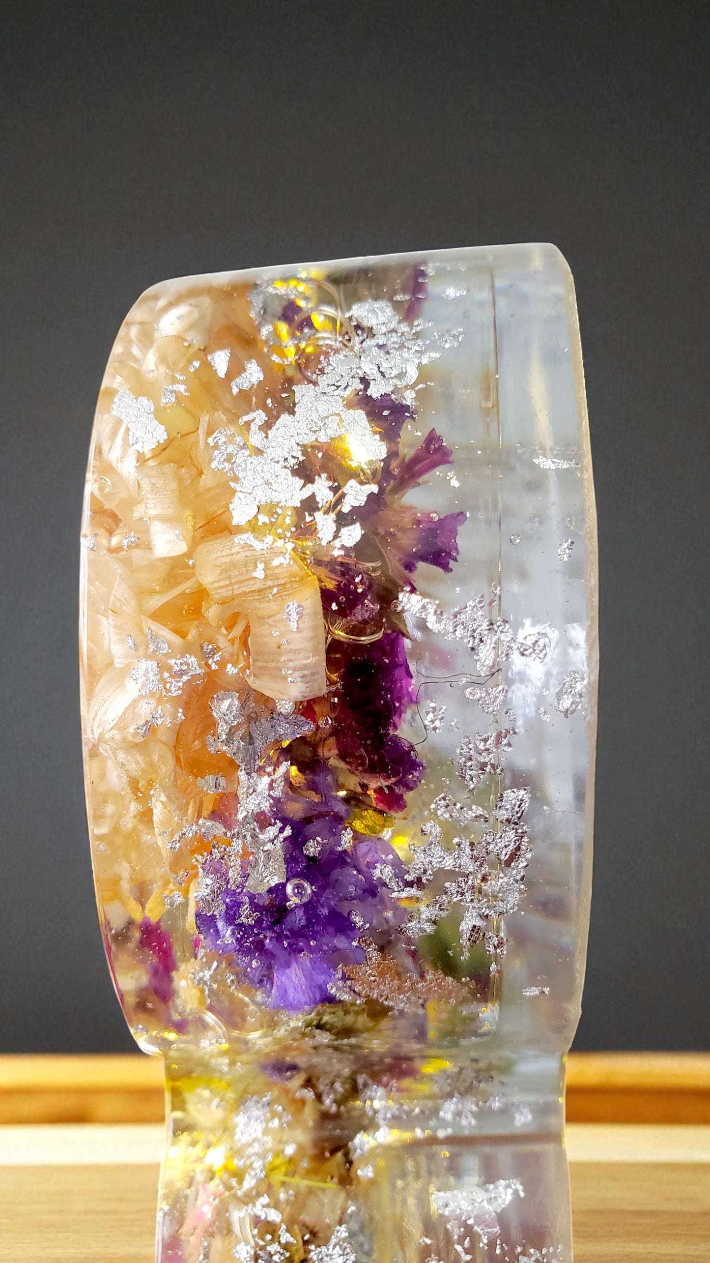 LED Resin Initial | Real Dried Flowers | Personalized Floral Keepsake | Boho Aesthetic, Illuminated Letters | Memorial Letter | Made for You