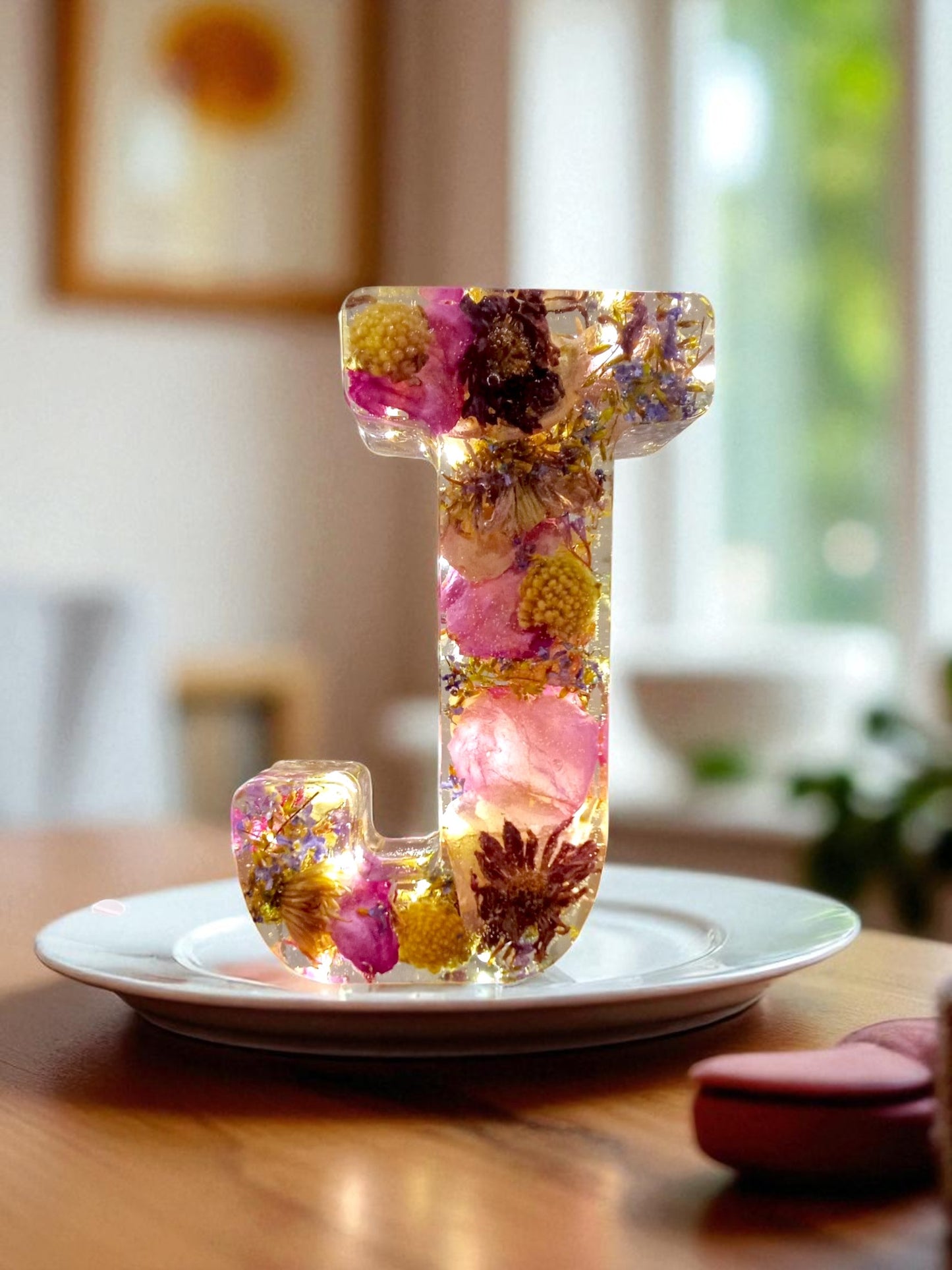 Illuminated Letters | Made For You | Light up Letter | Clear Epoxy Resin | Dried Flowers | Birth Flower | Made For You | Personalized Decor