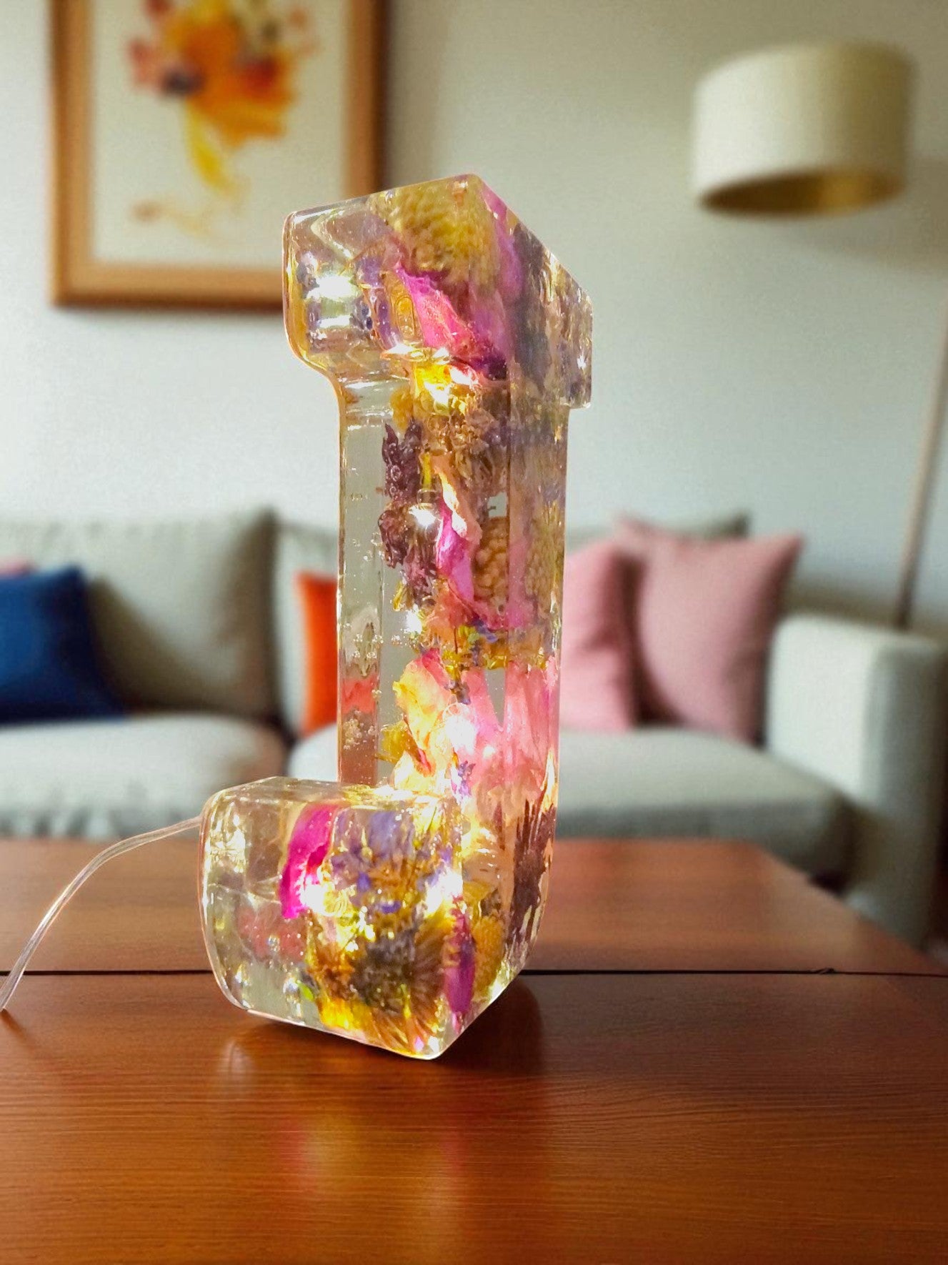 Illuminated Letters | Made For You | Light up Letter | Clear Epoxy Resin | Dried Flowers | Birth Flower | Made For You | Personalized Decor
