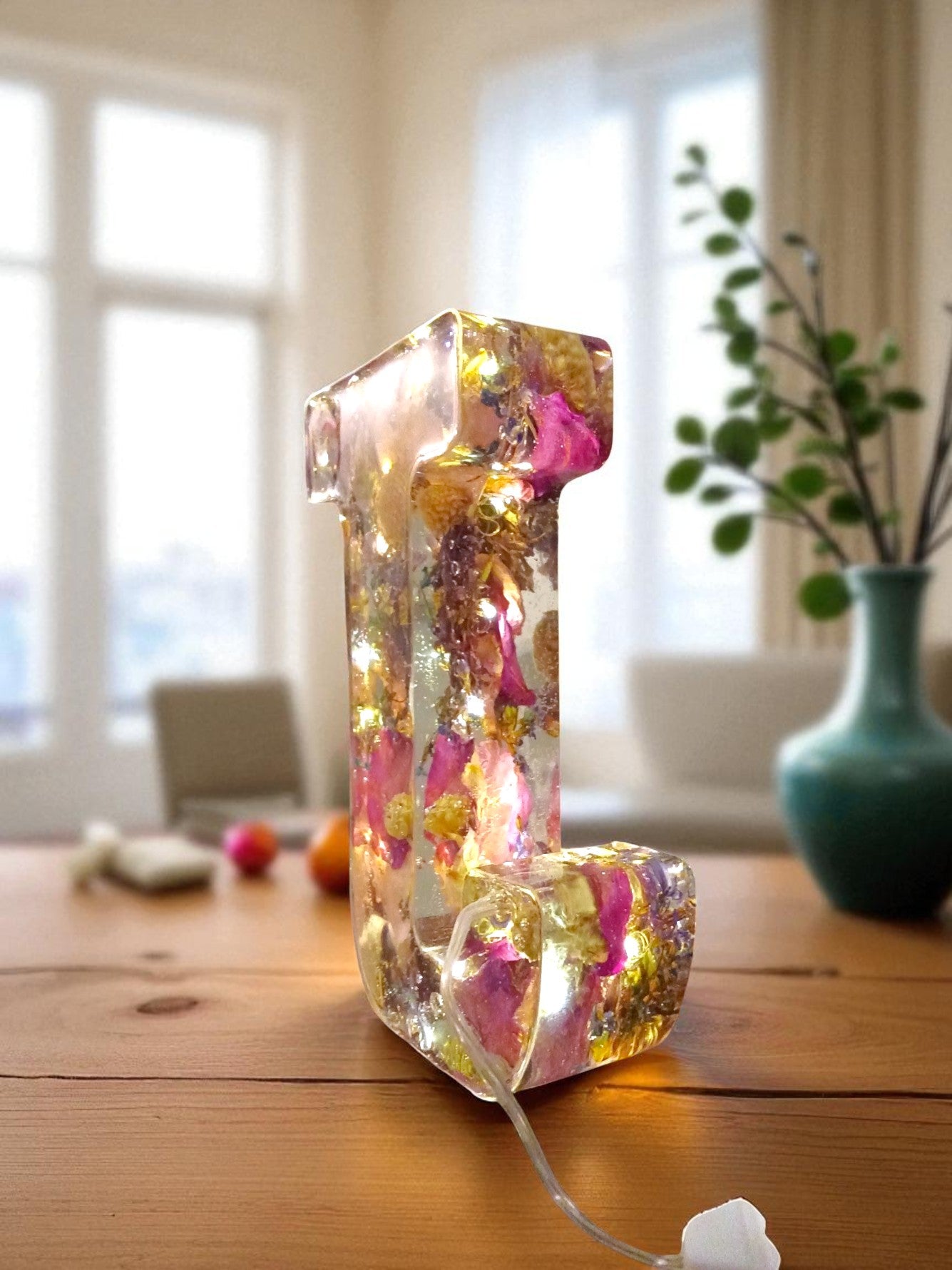 Illuminated Letters | Made For You | Light up Letter | Clear Epoxy Resin | Dried Flowers | Birth Flower | Made For You | Personalized Decor