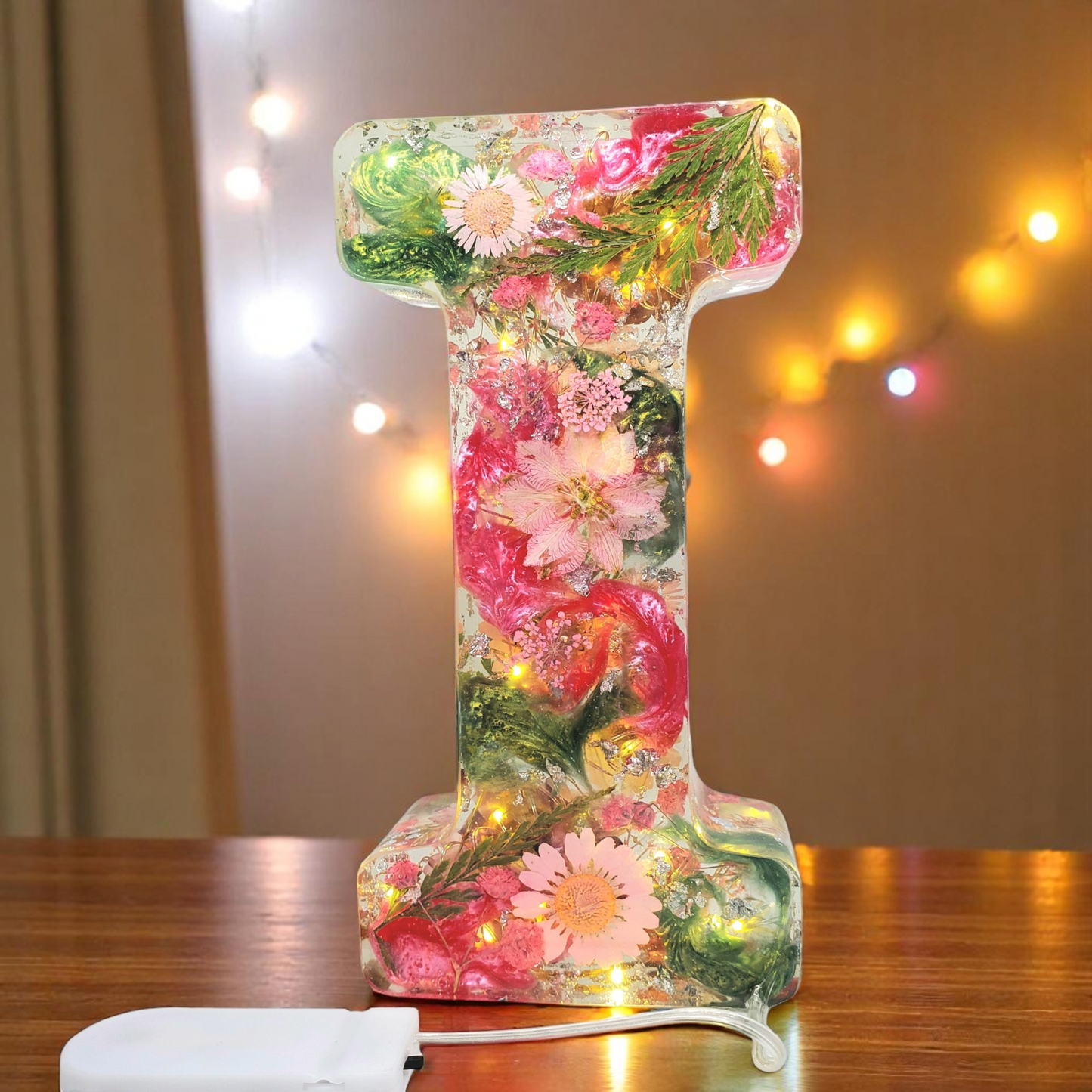 Custom LED Resin Letter to fit YOUR aesthetic | Real Dried Flowers | Personalized Floral Keepsake | Special Gift for bf | Night light | Boho