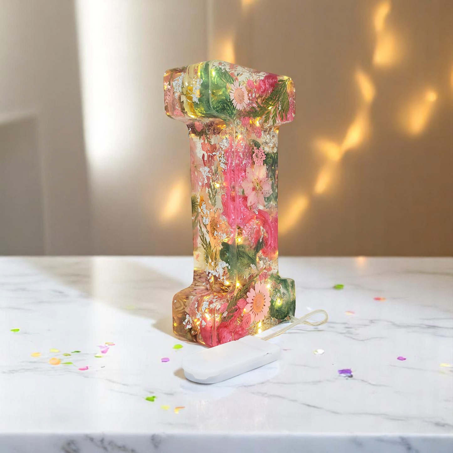 Custom LED Resin Letter to fit YOUR aesthetic | Real Dried Flowers | Personalized Floral Keepsake | Special Gift for bf | Night light | Boho