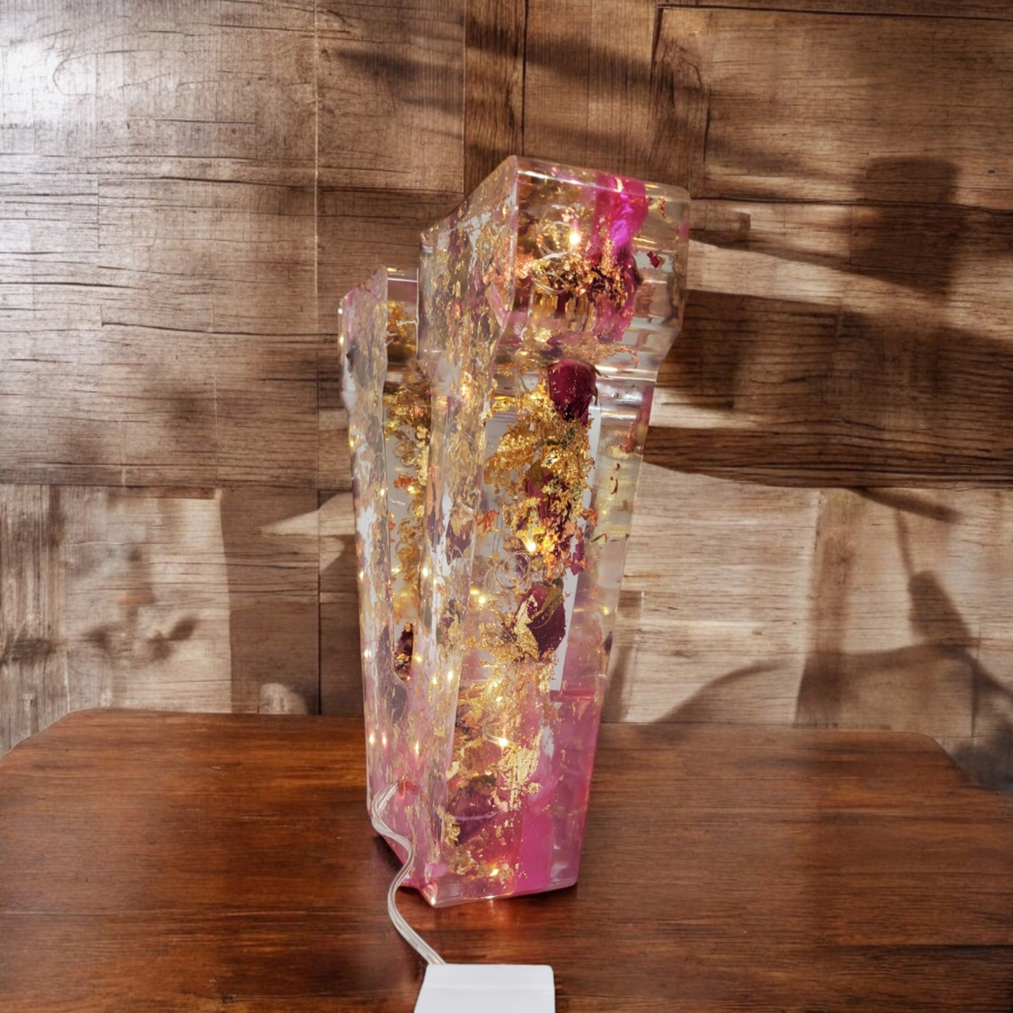 Custom LED Resin Letter | Real Dried Flowers | Personalized Floral Keepsake | Clear Epoxy Resin Decor, Birth Month Flower | Made for You