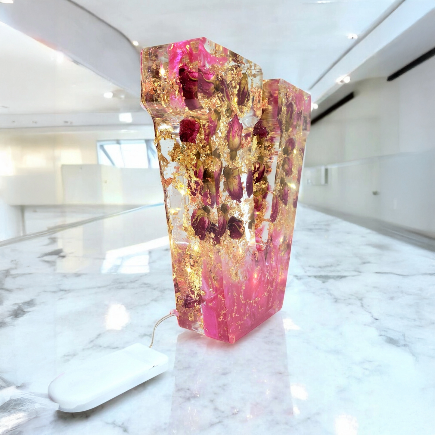 Custom LED Resin Letter | Real Dried Flowers | Personalized Floral Keepsake | Clear Epoxy Resin Decor, Birth Month Flower | Made for You